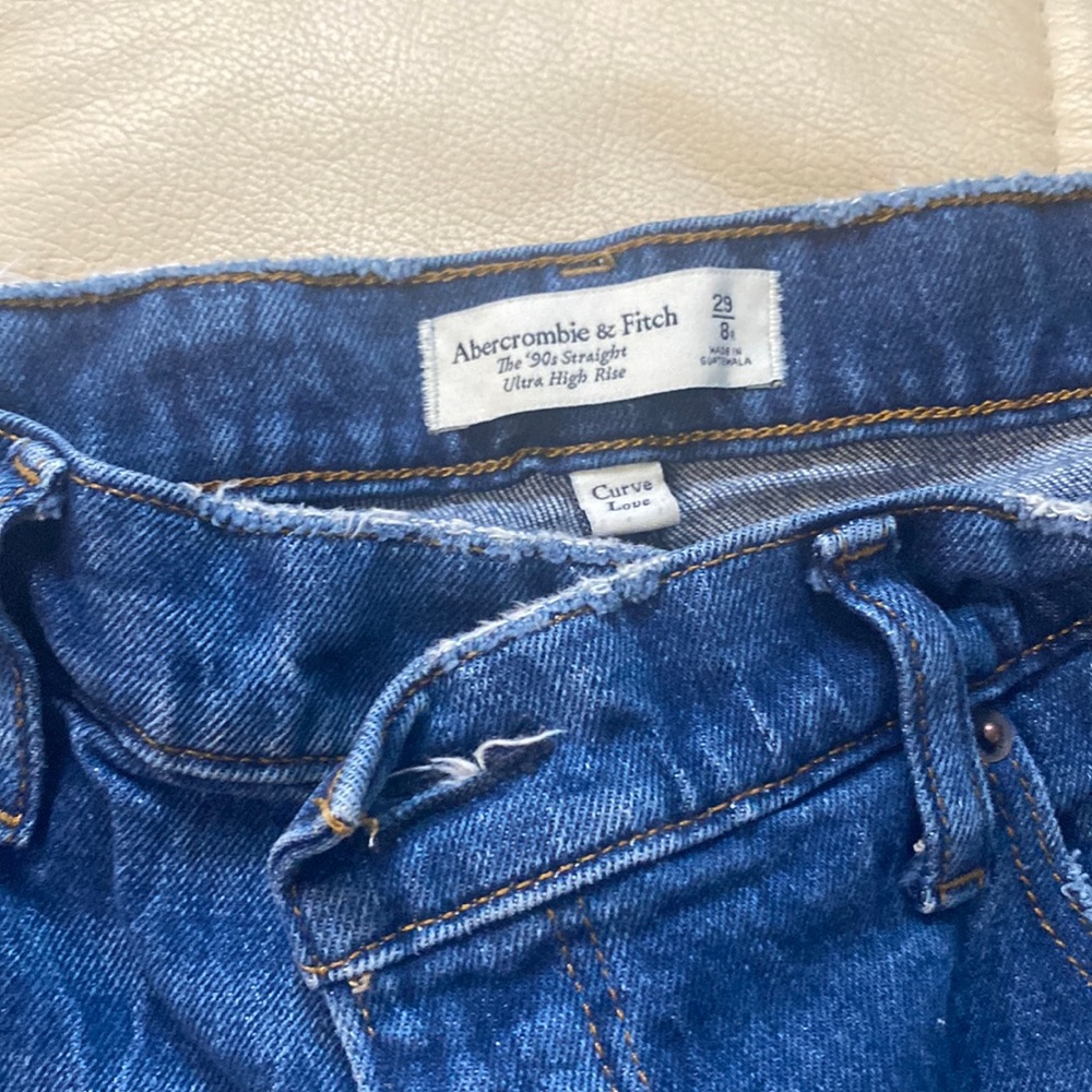 Abercrombie & fitch curve love 90s straight ultra high rise dark wash